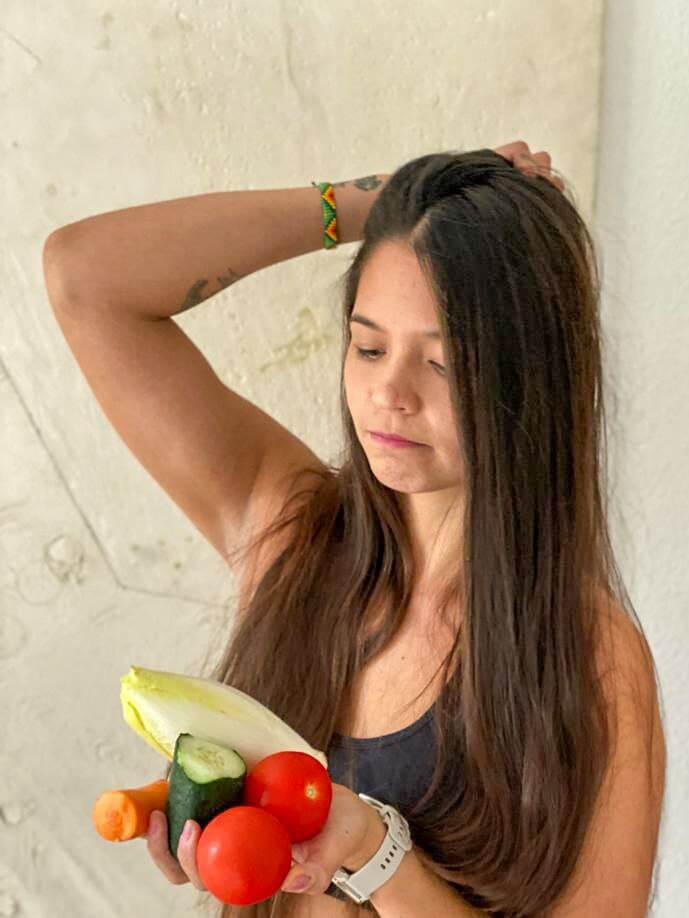 Confused about the different diets, Stefanie Grace holding vegetables