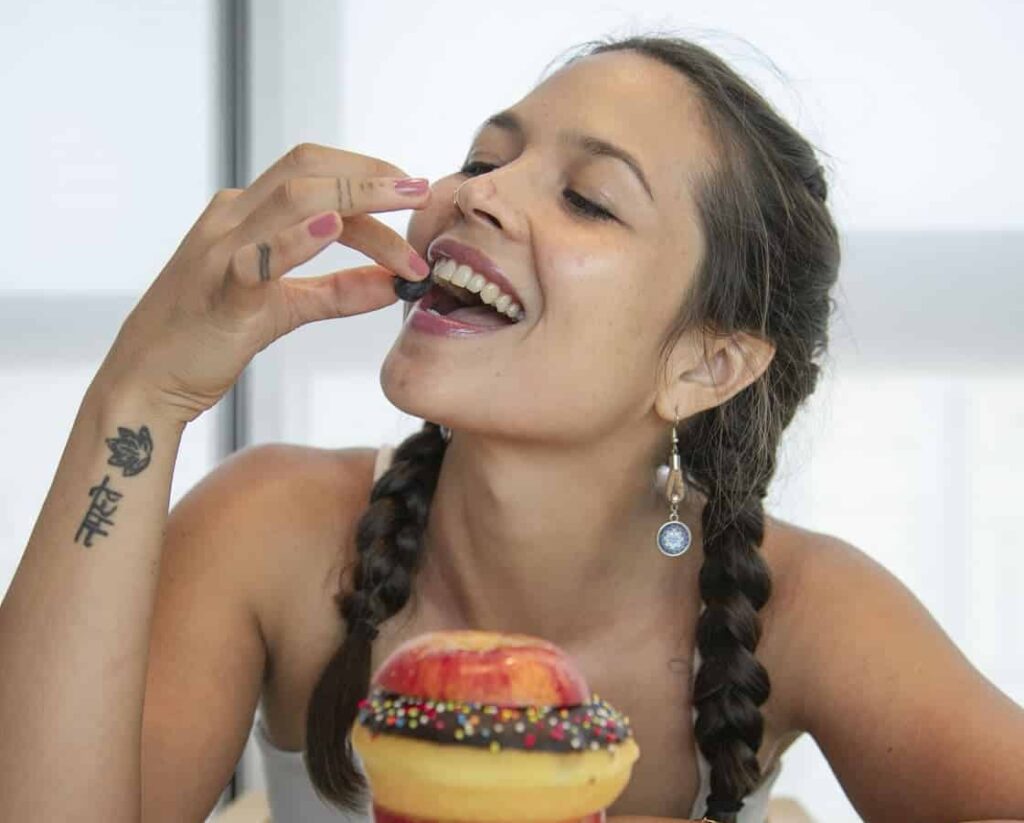 Eating healthy and donouts
